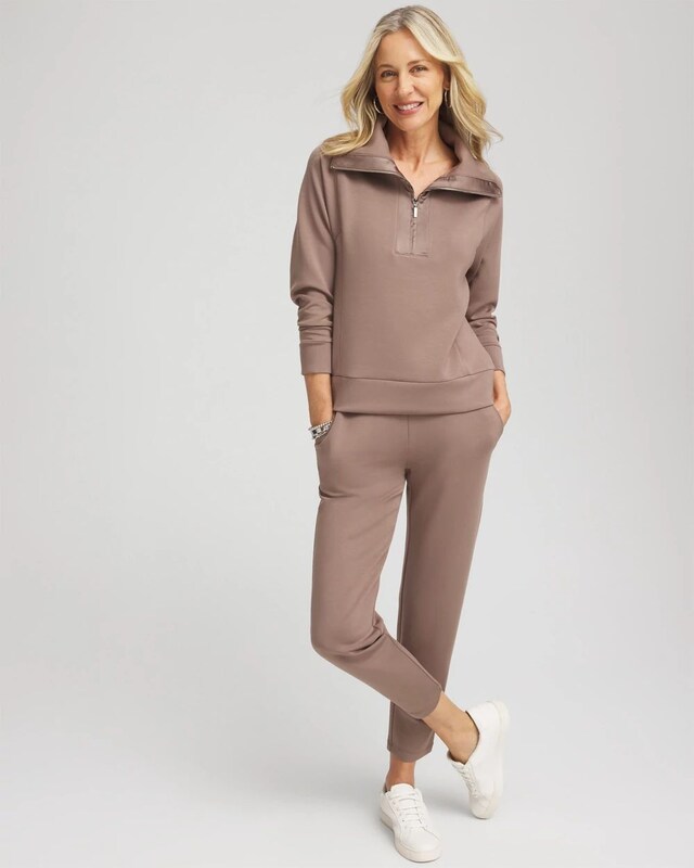 Zenergy Scuba Satin Trim Sweatshirt - image 2
